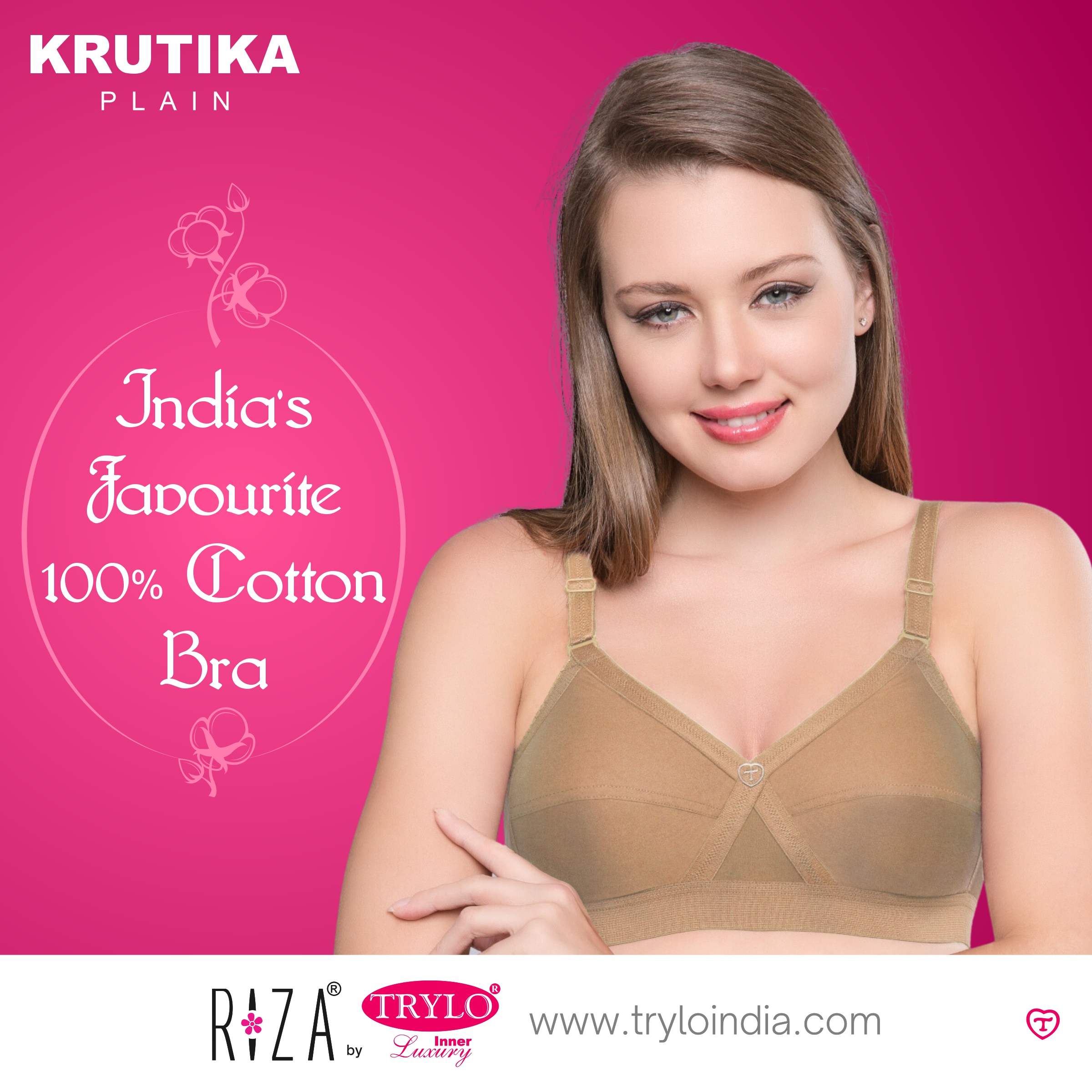 Trylo Intimates on X: Krutika Plain is India's most popular bra for a  reason. It's made of 100% cotton, so it's super soft and comfortable.  Product shown- Krutika Plain #TryloIndia #TryloIntimates #RizaIntimates #