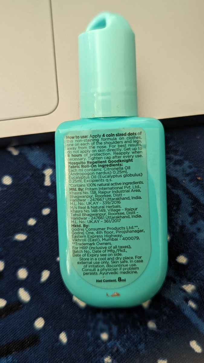 manish2005's tweet photo. @GodrejGroup Your mosquito repellent fabric roll-on melts plastic in seconds. How can this be safe for use?? Please look into this https://t.co/uDjYAUdMNQ