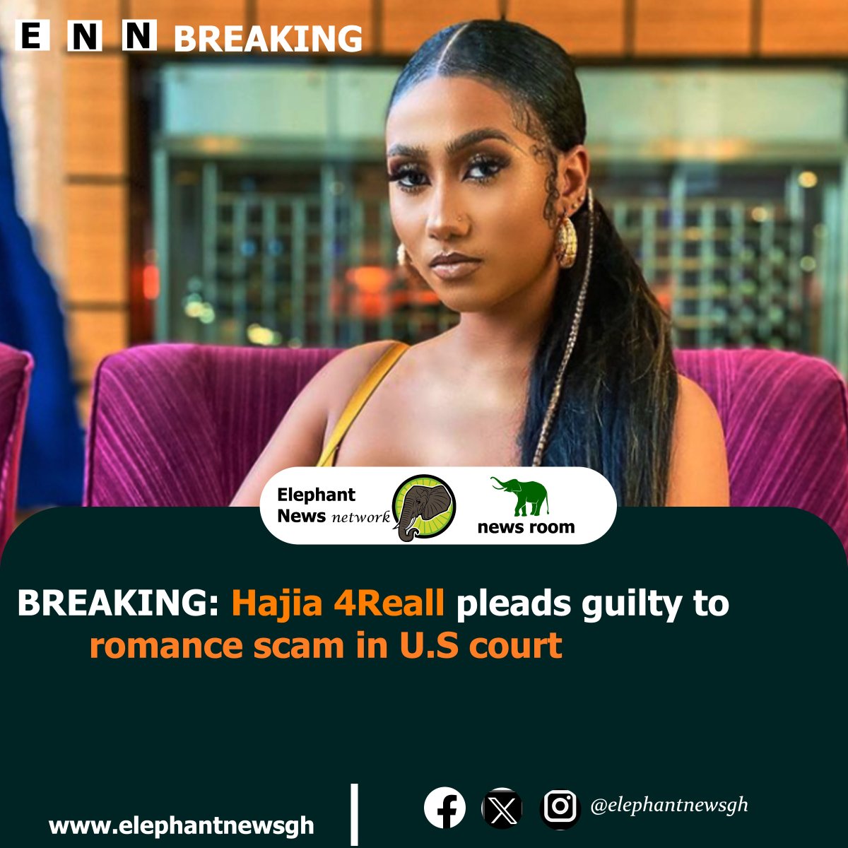 Hajia 4 Reall pleads guilty to romance scam involvement, agrees to pay over $2 million in forfeiture and restitution. Scheduled for sentencing soon. #Hajia4Reall #RomanceScam #GuiltyPlea