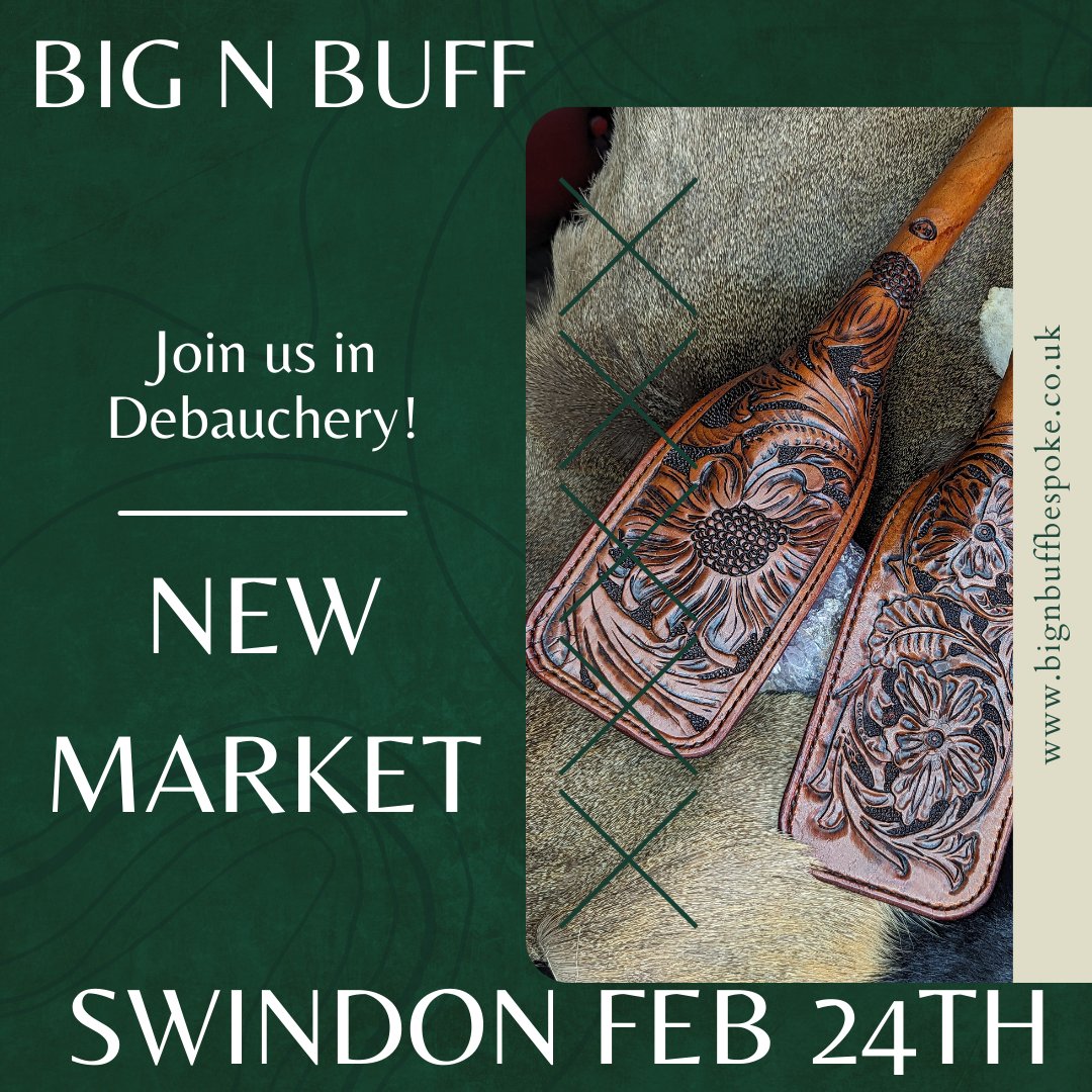 BignBuffBespoke's tweet photo. Entering spring in style, we welcome a trading spot at Swindon Fet Market!
New to us, we excitedly await this perfectly formed collection of creatives!
@fetmarketswin https://t.co/EKRrZ0QHmp
#leatherwork #leathertools #handtooled #toysales #leathersales #market #sales https://t.co/FnaMVJkBH3