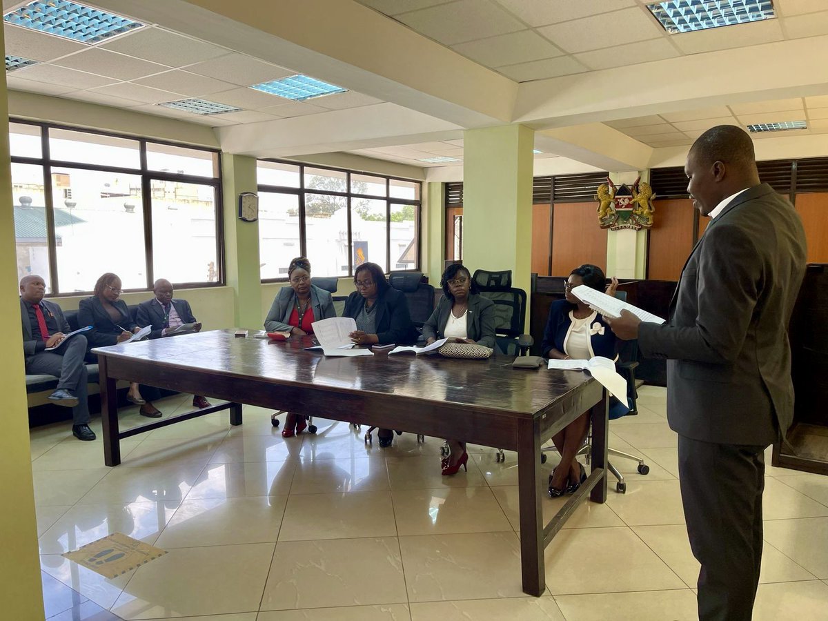 OrtSecretariat's tweet photo. Environment and Land Court Judges Conduct Supervisory Visit to Rent Restriction Tribunal in Nairobi, 
In a proactive move to foster collaboration and streamline operations, a delegation of judges from the Environment and Land Court, https://t.co/B50lV3mXe7