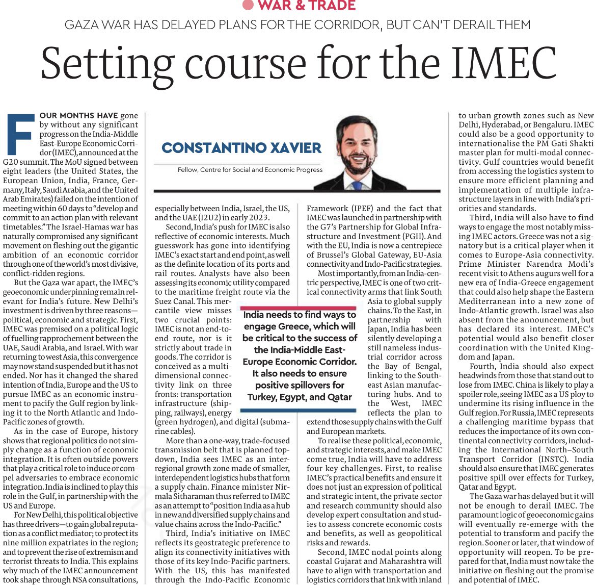 IMEC back in the limelight at Raisina Dialogue and with Greek PM in Delhi. Huge potential for EU-India connectivity partnership. Important to understand the interests driving India’s participation and challenges ahead: financialexpress.com/opinion/settin…