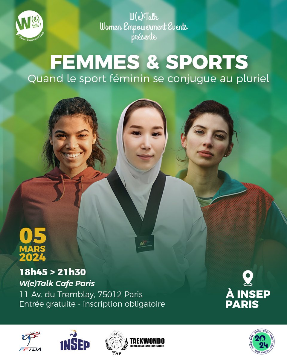 wetalk_e's tweet photo. RDV le 5 mars @INSEP_PARIS pour 2 tables rondes exceptionnelles avec  @bbarbusse @melissaplaza @zakiakhodadadi @FFTDA @haifatlilisport @AyaCissoko @mejdaline @sarah @AmandineLauriol @cleohenin @annelaurebonnet #womenempowermentevents #sport #femininpluriel https://t.co/MYqtWsQPKo