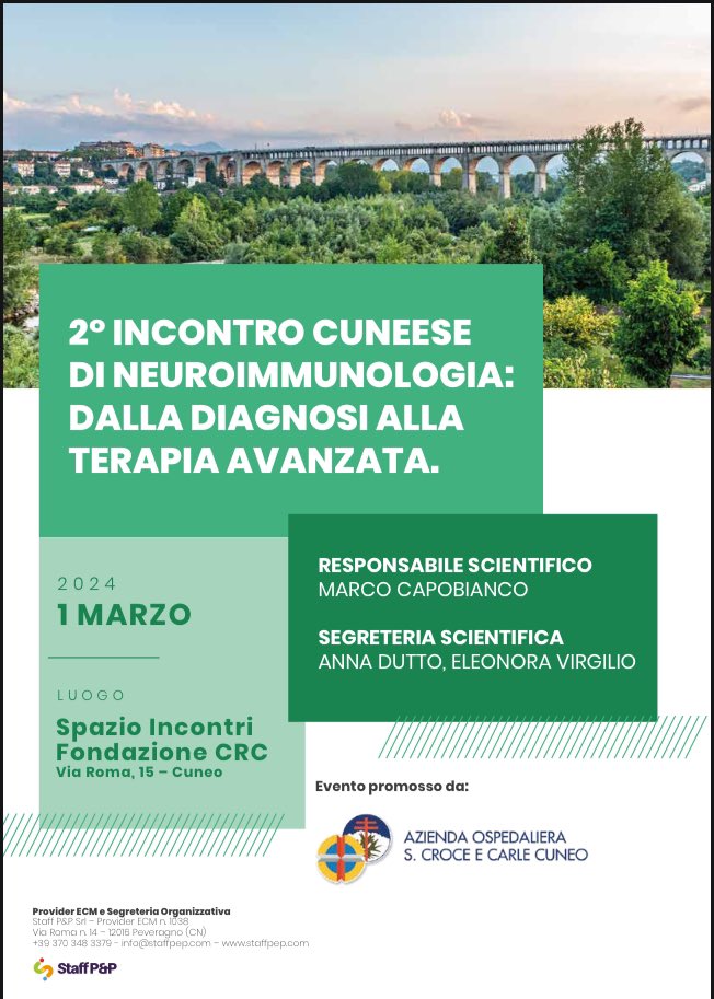 Marco Capobianco (@dottcapobianco) on Twitter photo L’appuntamento annuale si avvicina: relatori e moderatori di livello nazionale ed internazionale 
#neuroimmunologia #asoscroce L’appuntamento annuale si avvicina: relatori e moderatori di livello nazionale ed internazionale 
#neuroimmunologia #asoscroce