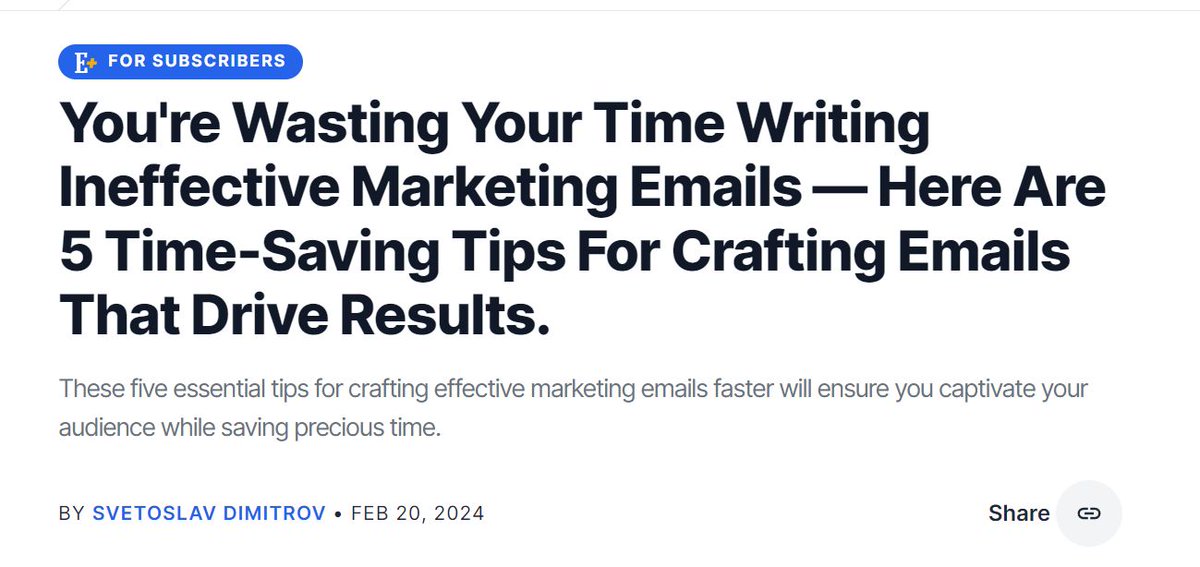 My latest article for @Entrepreneur is live. In it, I share 5 time-saving tips for crafting high-converting emails. Check it out in the next comment.