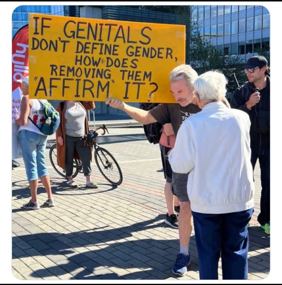 If genitals don’t define gender 
How does removing them affirm it ? 

#GenderAffirmingCare 
#GenderIdeology 
#GenderWoo 
#StandingForWomen 
#StandingForChildren