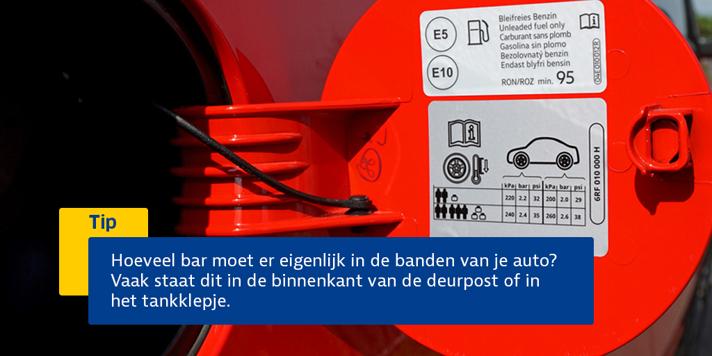 ANWB's tweet image. Uit elke band ontsnapt continu een beetje lucht. Daarom is het belangrijk om maandelijks de bandenspanning te controleren.  👉  anwb.nl/auto/banden/ba…