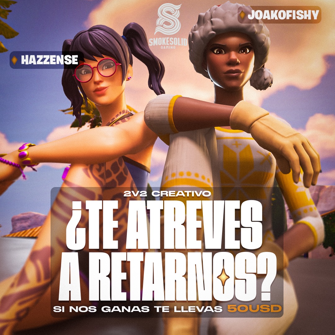 SmokeSolid Gaming (@smokesolidteam) on Twitter photo ¿TE ATREVES A DESAFIARNOS?
SI NOS GANAS TE LLEVAS 50 USD.
📅MARTES 27 DE FEBRERO 4PM 🇵🇪 / 6PM 🇦🇷 en twitch.tv/hazzensefps
🔫 SE ELEGIRA EN ORDEN DE SOLICITUD DE AMISTAD
🏆PREMIO:
50$ (25$ C/U) x2
✅REQUISITOS:
🔴Seguir a:
<a href="/hazzense/">SMK Hazzense</a>
<a href="/joakofishy/">joakofishy</a>
<a href="/SmokeSolidTeam/">SmokeSolid Gaming</a>
🔴Dar like y ¿TE ATREVES A DESAFIARNOS?
SI NOS GANAS TE LLEVAS 50 USD.
📅MARTES 27 DE FEBRERO 4PM 🇵🇪 / 6PM 🇦🇷 en twitch.tv/hazzensefps
🔫 SE ELEGIRA EN ORDEN DE SOLICITUD DE AMISTAD
🏆PREMIO:
50$ (25$ C/U) x2
✅REQUISITOS:
🔴Seguir a:
<a href="/hazzense/">SMK Hazzense</a>
<a href="/joakofishy/">joakofishy</a>
<a href="/SmokeSolidTeam/">SmokeSolid Gaming</a>
🔴Dar like y