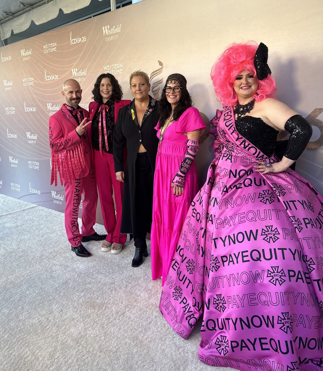Pink is definitely our color! 💖 CDG members made a statement on the carpet tonight. #CDGA #CDGPayEquity #NakedWithoutUs