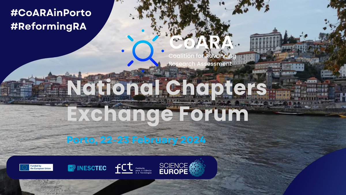 CoARAssessment's tweet photo. Porto is slowly awakening🌅and only in one hour, the 1⃣st CoARA National Chapters Exchange Forum is kicking off! #CoARAinPorto #ReformingRA

At this 2 days event all National Chapters are coming together to explore synergies, exchange experiences, and discuss opportunities...🧵👇 https://t.co/QD6gPQh1kx