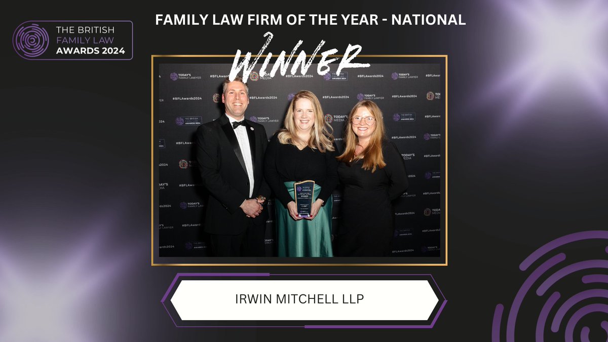 Join us in reliving the unforgettable moments from the #BFLAwards2024 Let's give one final round of applause to @IrwinMitchell, the deserving recipients of the Family Law Firm of the Year - National award 🏆 Congratulations once again! #Winner #Throwback #CelebrateSuccess