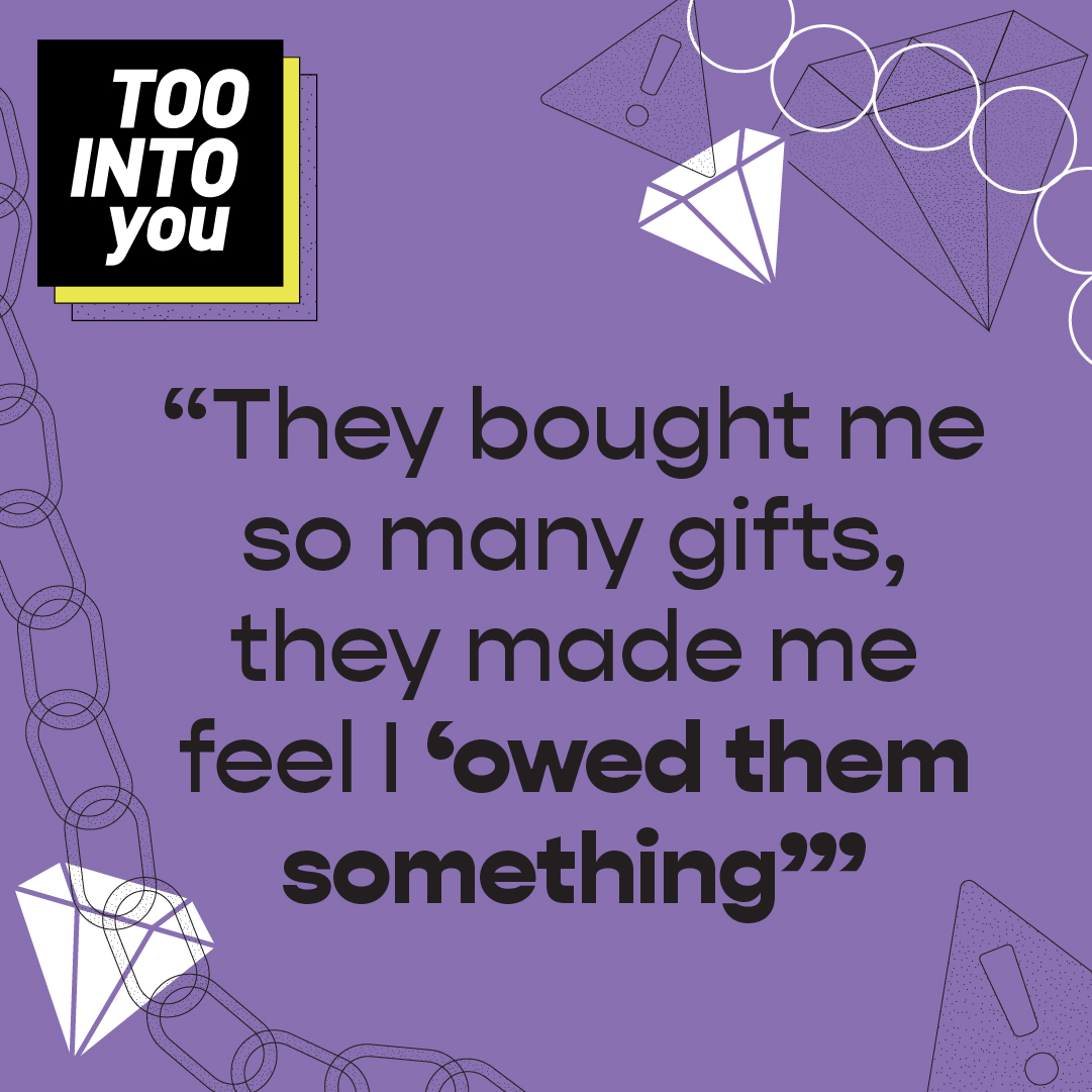It can feel exciting to be showered with gifts and affection, especially if it's your first relationship. 🚩But did you know that using romantic gestures to make you feel guilty or control your behaviour is a sign of abuse? Learn more at toointoyou.ie @toointoyou