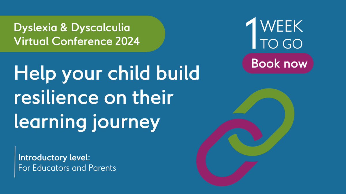 BDAdyslexia's tweet photo. Our expert speakers will share valuable techniques and practical approaches for parents and educators to use with children to help build resilience, self-esteem and reduce anxiety: There is still time to book your place https://t.co/AURkdfAkxX
#Dyslexia #Dyscalculia #Conference https://t.co/tv2G3vKerX