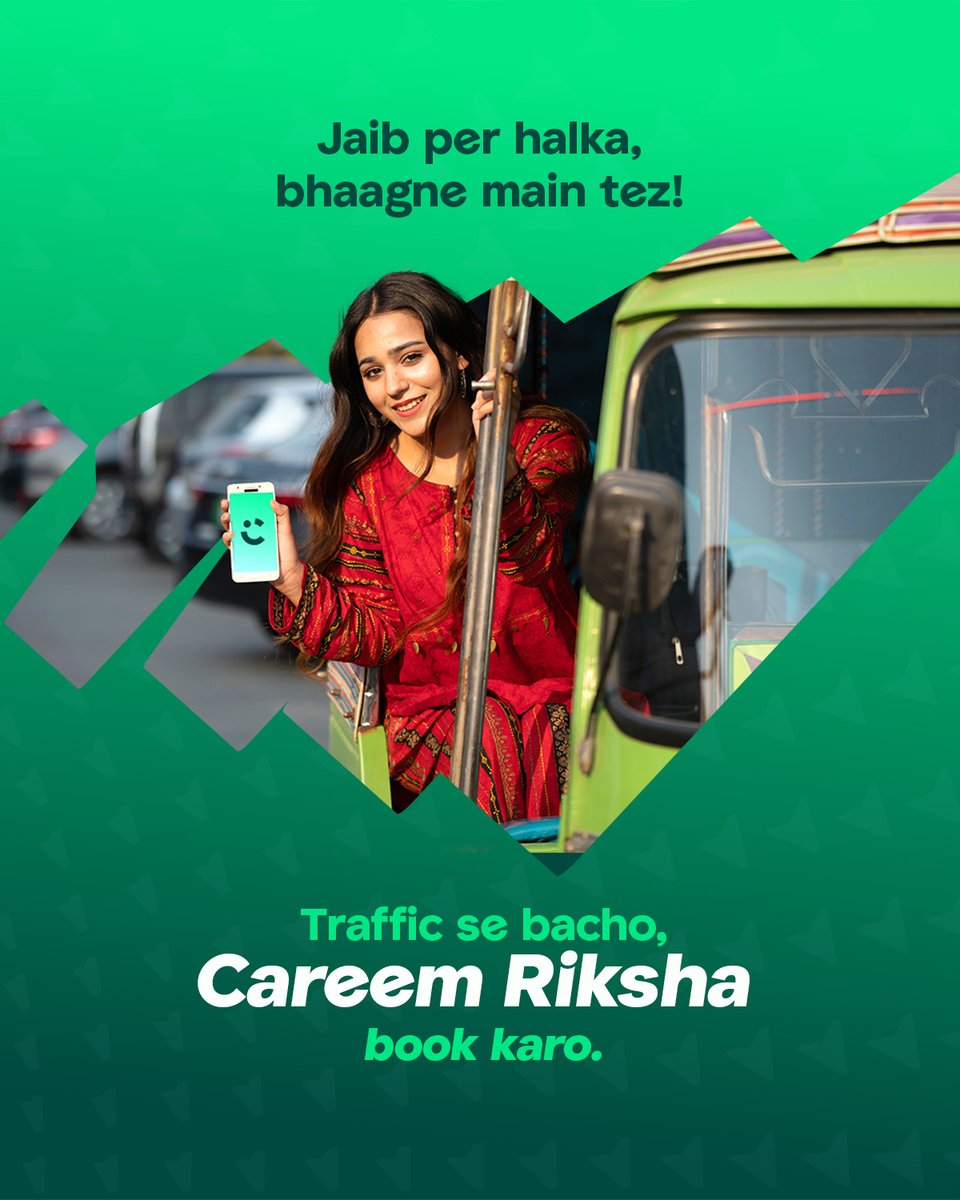 Traffic k hassle sey bacho aur abhi #Careem Riksha book karao