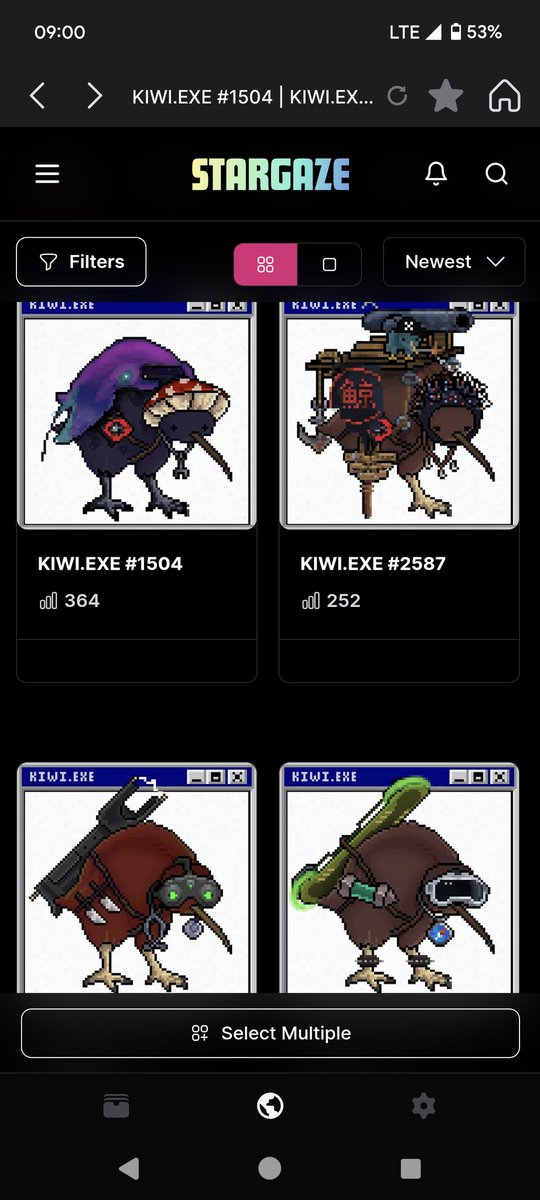 Bought some <a href="/cosmoskiwis/">Cosmos Kiwis | ⭐️</a> on <a href="/StargazeZone/">Stargaze ✨🔭</a> - I don't know anything about their project but art looks cool and the price is below the mint - so I pulled the trigger 💪 NFA/DYOR of course.