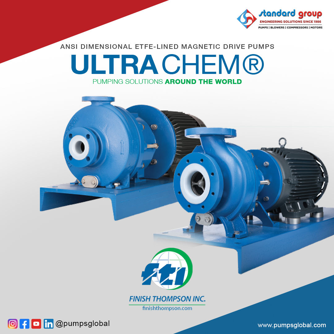 pumpsglobal's tweet photo. Uncover top features like tough ductile iron construction and ETFE lining for superior corrosion resistance, with FTI's UltraChem Pumps at Standard Group, official distributor of Finish Thompson.
#FTIPumps #ULTRAChemSeries #StandardGroup #ChemicalPumps #PumpsGlobal https://t.co/sgH2iIJS6S
