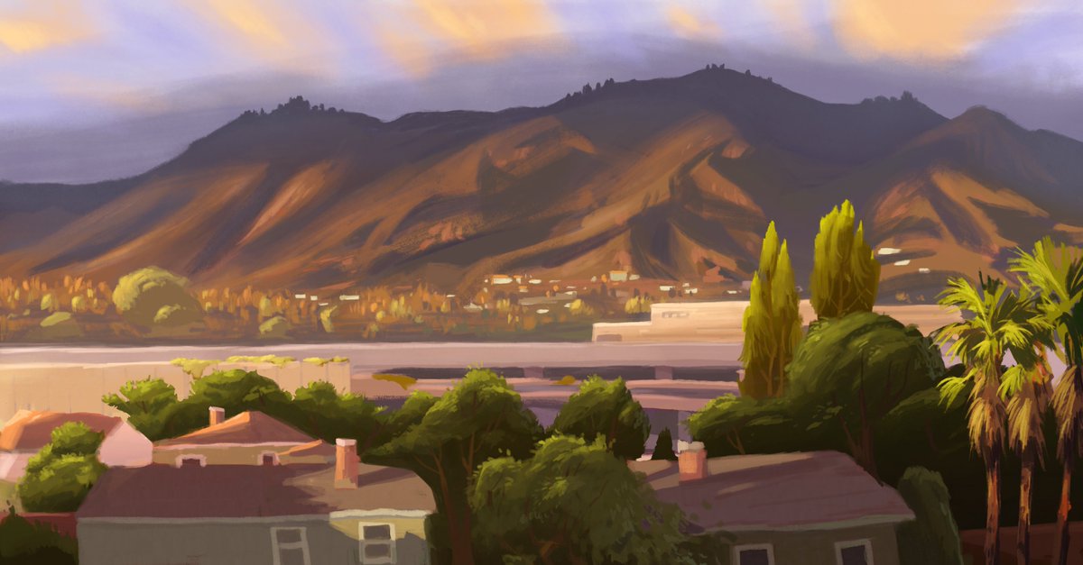 worldalchemy's tweet image. Started as a digital pleinair with my iPad, then I brought it in the studio (Photoshop) to finish it. Gouache Max Pack + Lynn Chen Brushes ✍️🎨