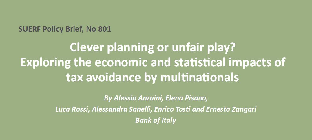 #SUERFpolicybrief “Clever planning or unfair play? Exploring the economic and statistical impacts of tax avoidance by multinationals” by A. Anzuini, E. Pisano, L. Rossi, A. Sanelli, E. Tosti and E. Zangari, @bancaditalia tinyurl.com/2psaf8js

#ProfitShifting #TaxAvoidance