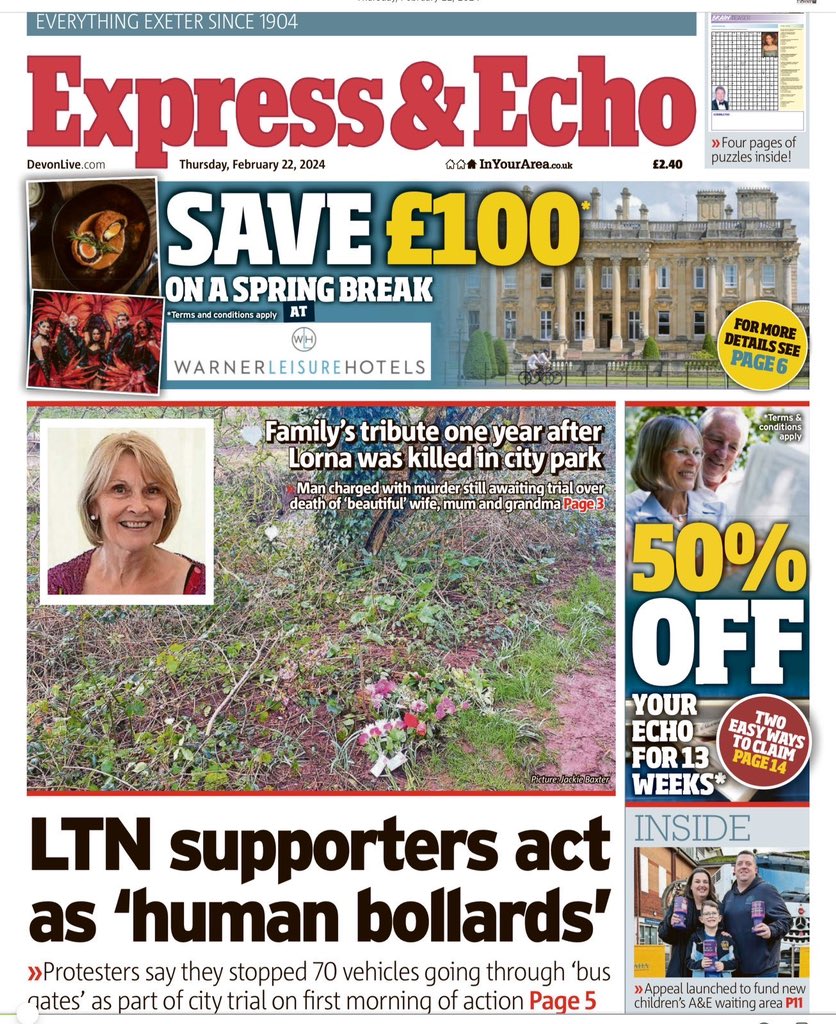 Our #SafeStreetsNow action has made it to the front page of our local paper.