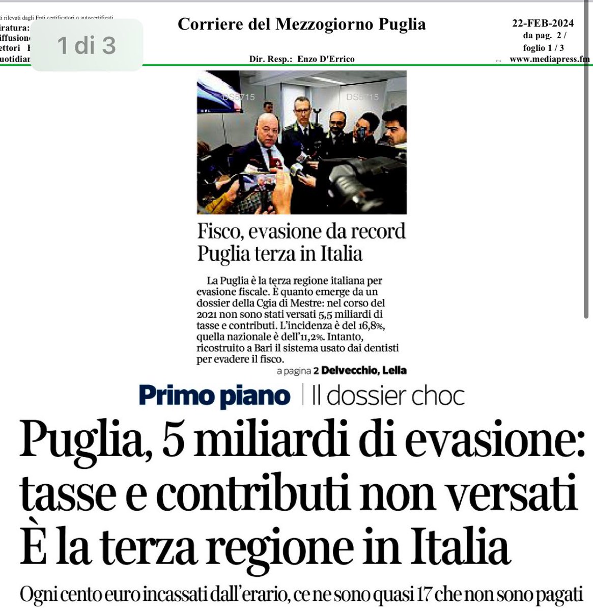 ardigiorgio's tweet photo. Evasione fiscale. Fino a metà classifica tutte regioni del sud. “Il nord non restituisce”. https://t.co/ohwAeIIcnX