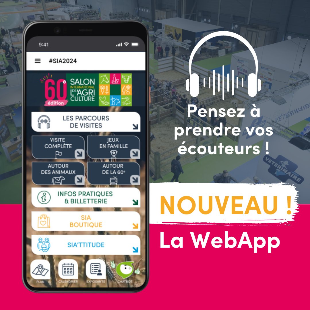 🆕 Explorez le Salon International de l'Agriculture comme jamais avec la nouvelle WebApp ! 🌐✨ Des visites guidées, parcours thématiques, jeux en famille, et surprises vous attendent. Préparez votre visite sur app.salon-agriculture.com #SIA2024 #WebAppSIA