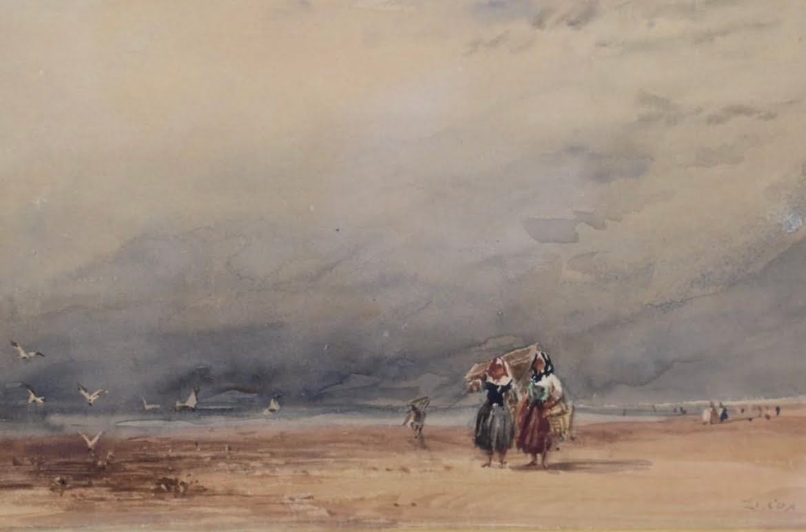 PAINTING OF THE DAY: LANCASTER SANDS, circa #1840s by #DavidCox #painting #watercolor #EnglishArtist