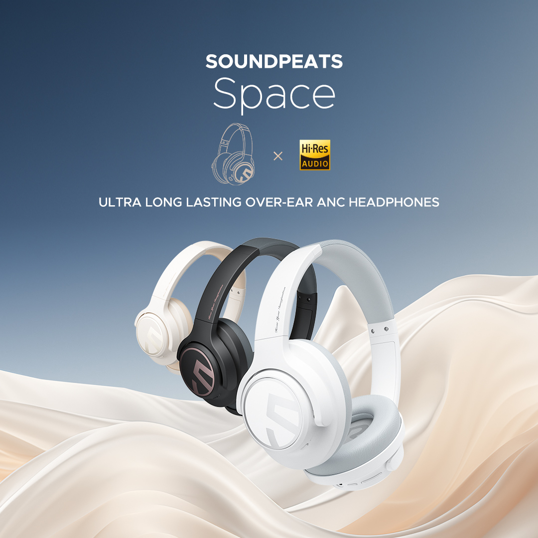 SOUNDPEATS on X: NEW! Introducing SOUNDPEATS Space Ultra Long Lasting  Over-Ear ANC Headphones -Hi-Res audio certification (aux-in) -40mm dynamic  drivers for punchy bass -123 hours of ultra-long battery life -35dB hybrid  active