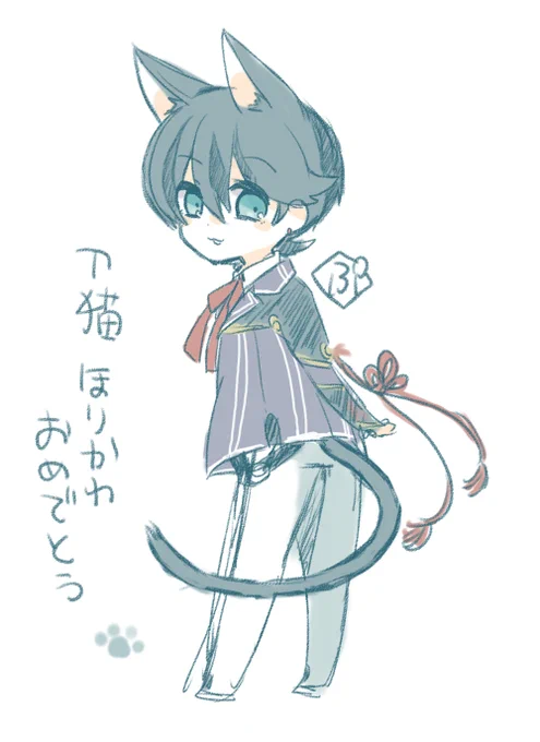 刀ぬっこおめでとうの絵ばかりだけども猫の日だし描いたもの再放送をしよう 