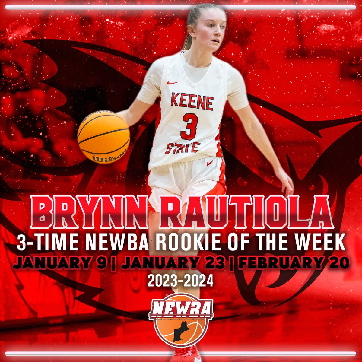 What a rookie season for <a href="/brynnrautiola/">brynnrautiola</a>!
<a href="/KeeneWBB/">Keene State WBB</a> <a href="/s_landers15/">Sarah Landers</a> <a href="/MMcMahonKS/">Michael M. McMahon</a> <a href="/KeeneStatePrez/">Melinda Treadwell</a>