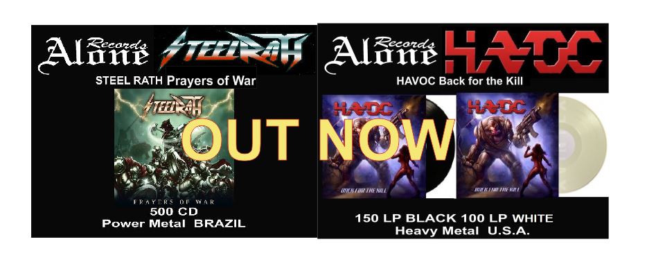 ALONEManolis's tweet photo. ALONE Records 

STEEL RATH Prayers of War CD 500 copies
Heavy Metal from Brazil for fans of early Iron Maiden
Orders : https://t.co/CZrX5RQy8U

HAVOC Back for the Kill LP VINYL 250 copies
1988's tracks for first time ever on LP Vinyl edition
Orders : https://t.co/Owt4tT7JIB https://t.co/5GQvIF1z9Z