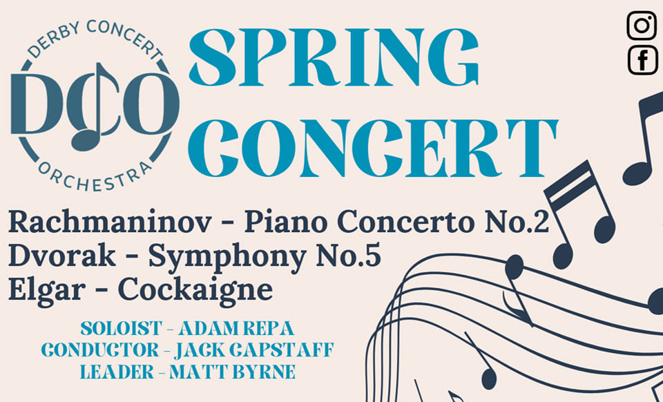 Join Derby Concert Orchestra as they kick off the start of springtime with an incredible programme of some of classical music's greatest hits! Saturday 9th March, 7pm. Tickets can be booked at derbyconcertorchestra.co.uk