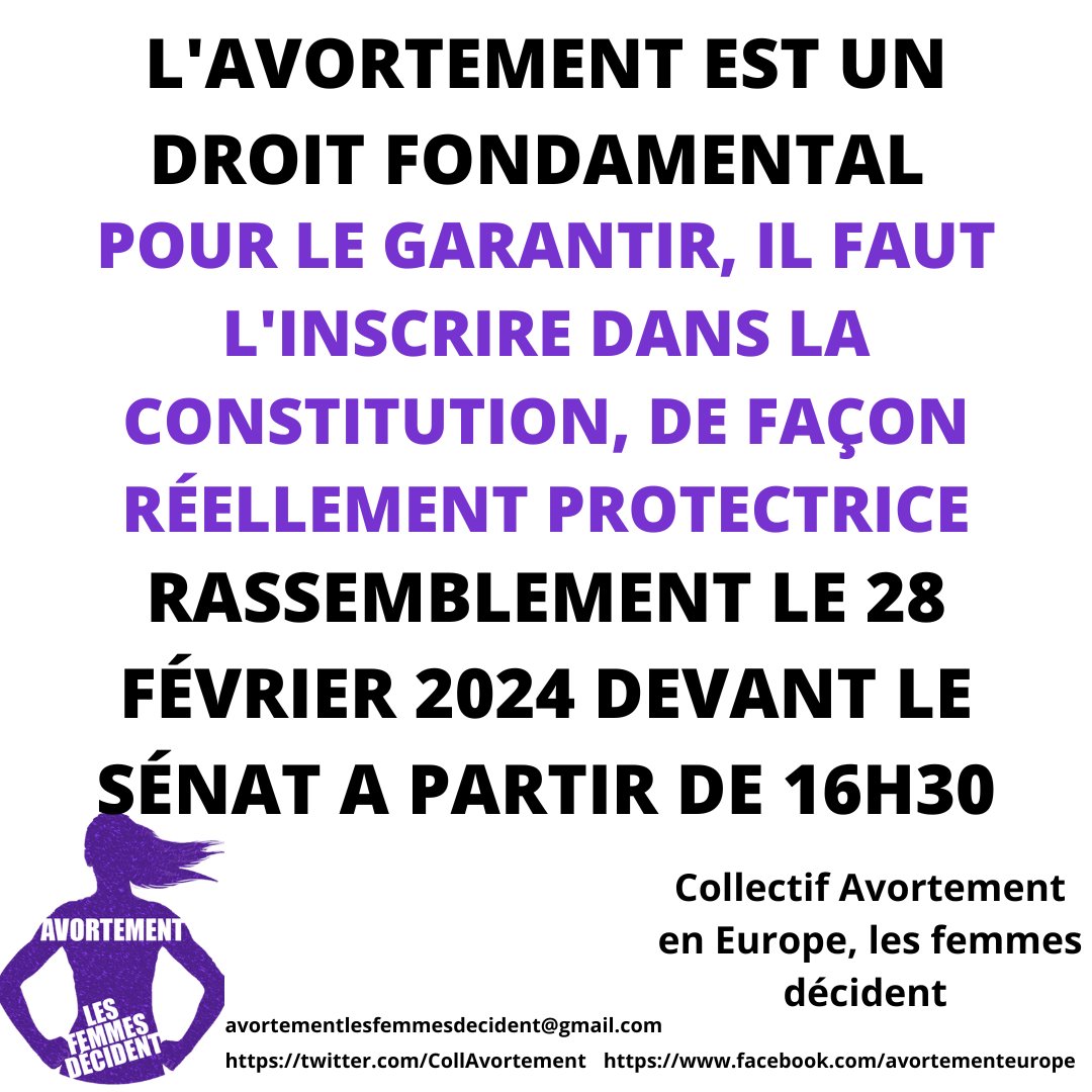 L'#avortement est un droit fondamental, nous serons le 28 février devant le Sénat pour le dire.