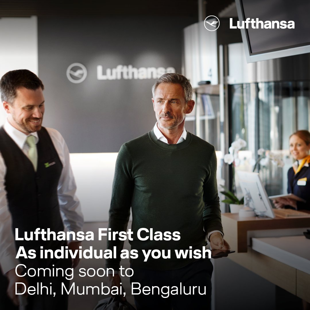 Lufthansa_India's tweet photo. Turn your travel into something special with Lufthansa First Class. With precious privacy, luxurious space, excellent comfort, culinary highlights and attentive service all personalized for you! Coming soon to Mumbai, Delhi & Bengaluru
#FirstClass #LufthansaFirstClass https://t.co/gRGAEKz2Go