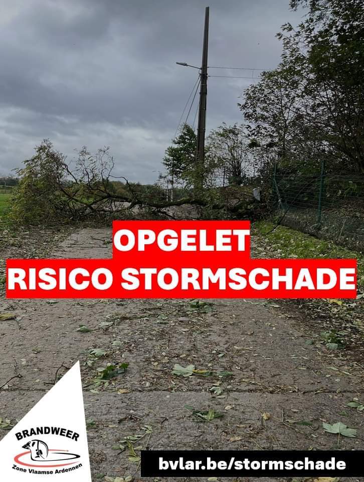 BVLAR's tweet image. [STORM LOUIS]

Het KMI waarschuwt voorige hevige wind en rukwinden. Code 🟠 werd afgekondigd.

Neem voorzorgsmaatregelen.

🪚Heb je de brandweer nodig m.b.t. stormschade, gebruik dan ons e-formulier: bvlar.be/stormschade

🚨Bel enkel 112 bij levensbedreigende situaties.