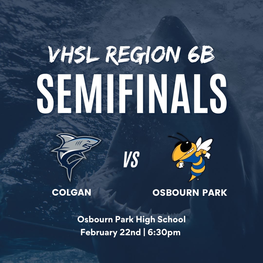 𝗚𝗔𝗠𝗘 𝗗𝗔𝗬

🦈 vs 🐝

🗓️ February 22nd
🆚 Osbourn Park
📍 Osbourn Park High School
⏰ 6:30 PM

#GoSharks