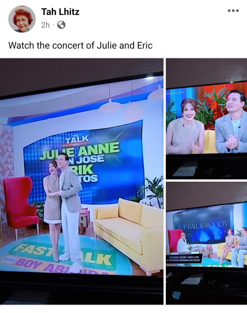 _tinatangi_ko's tweet photo. Dahil sa mga manifestations mo kay Julie noon Lola Lhitz, may Asia's Limitless Star tayo ngayon tapos magco concert pa March 2 with Erik Santos. Woaah!😄
LOVE BOUND CONCERT SOON
#LoveBoundConcert
#JulieAnneSanJose
#SolidShowtimers
@MyJaps https://t.co/m0hIJUOu47