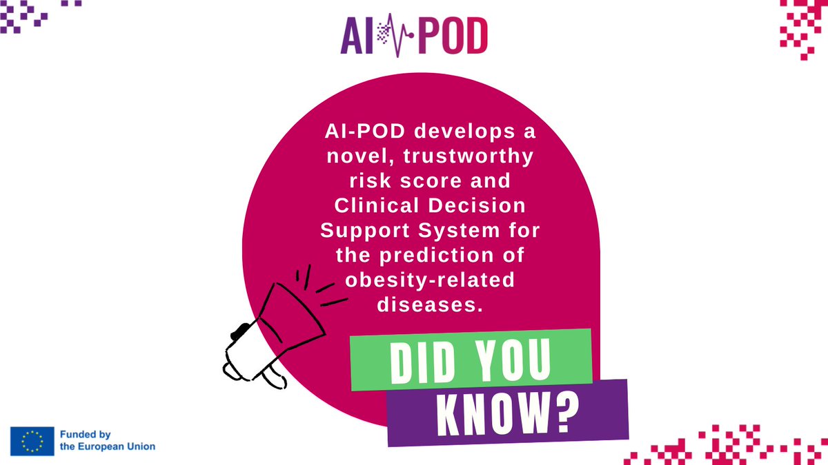 🌍Let's talk about #obesity and how AI-POD aims to revolutionise the prediction of heart diseases with #AI-based risk scores & tools. Join us in promoting & advancing towards a future of proactive and personalised healthcare. #WorldObesityDay #HorizonEU #EUfunded @WorldObesityDay