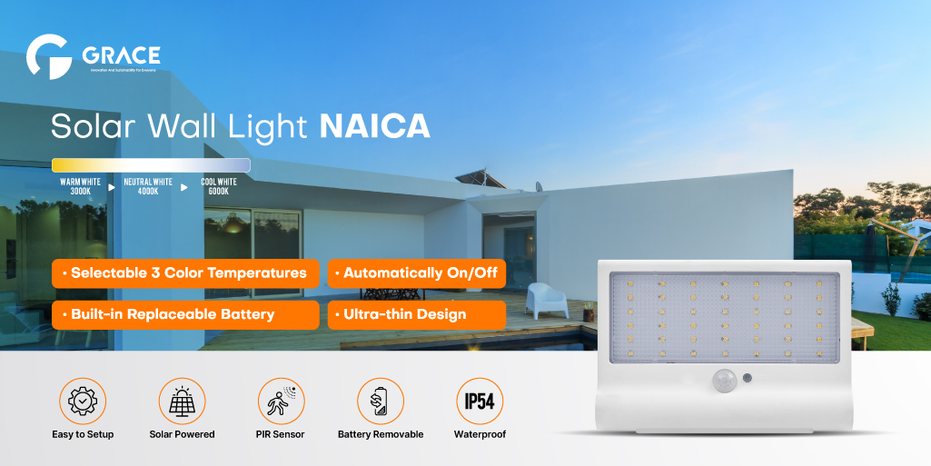 GraceLighting's tweet photo. Ultra-thin Design Solar Wall Light NAICA, with Built-in PIR Sensor. Adjustable Warm, Neutral, and Cool White. Super bright LED Chips, with Removable Battery. IP54 Waterproof and Durable Materials. Automatically On/Off
👉info@gracelighting.net
#solarlight #gracelighting #solar https://t.co/a055aKmjdm