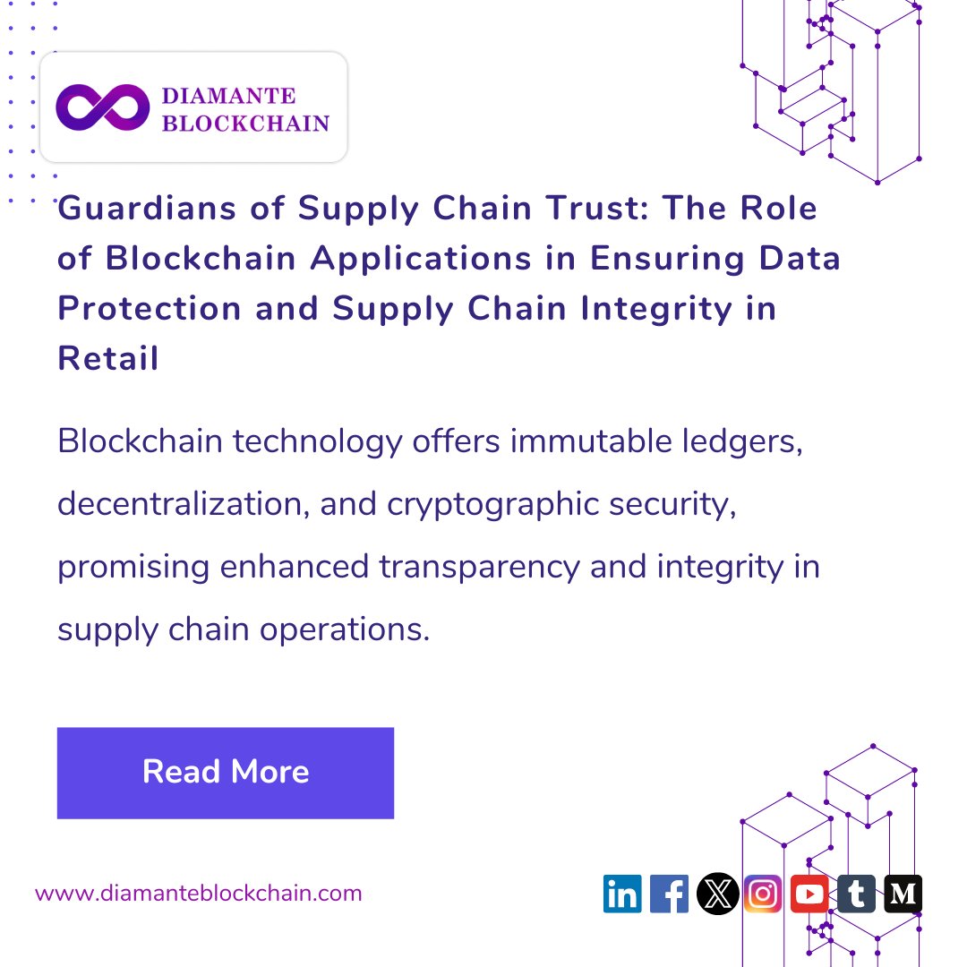 diamante_block's tweet photo. ππ Revolutionizing Retail!
π‘οΈ Discover how Blockchain Technology ensures #DataProtection and boosts supply chain integrity in retail.
Don't miss out on the future of retail! #RetailTech #BlockchainInRetail #Innovation
π Read the full insights here: https://t.co/dk9BA7i7wx https://t.co/kfLxFrA2zg