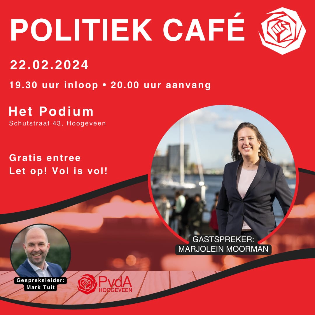 TuitMark's tweet photo. Vanavond een prachtige avond in @hetpodium #Hoogeveen met @MarjoleinMoor @PvdA ! Over #onderwijs, #kansengelijkheid en nog veel meer. Iedereen is welkom !  Kom je ook ? https://t.co/VJ9rSIl4AB