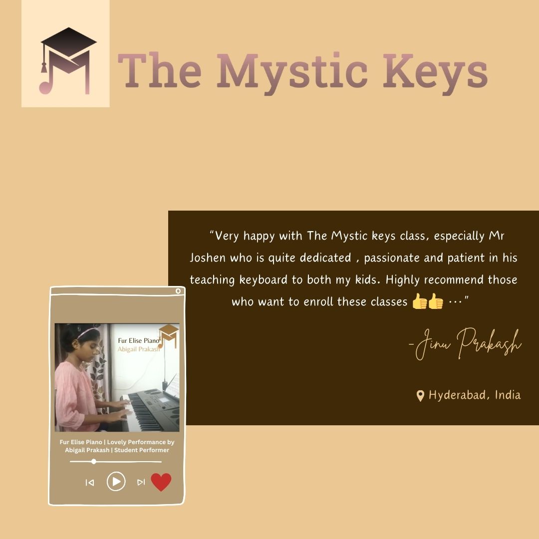 KeysMystic's tweet photo. Dear Jinu, we express our sincere gratitude for the beautiful feedback you shared about our classes.
#thankyou #appreciation #positivefeedback #happystudent #learningcommunity #proudteacher #educationalexcellence #onlinelearning #musiclessons #themystickeys #studentfeedback https://t.co/ZBKb8aC5R3