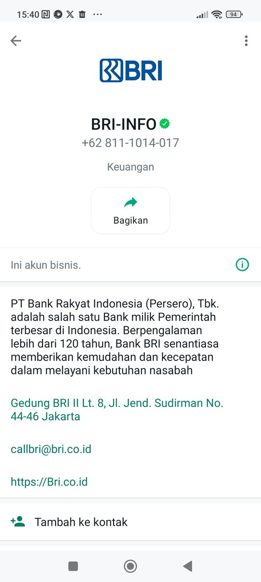 Min <a href="/promo_BRI/">BANK BRI</a> ini bener nomer team kalian. Seumur-umur hidup gw ga pernah ngutang jadi WA ini meresahkan