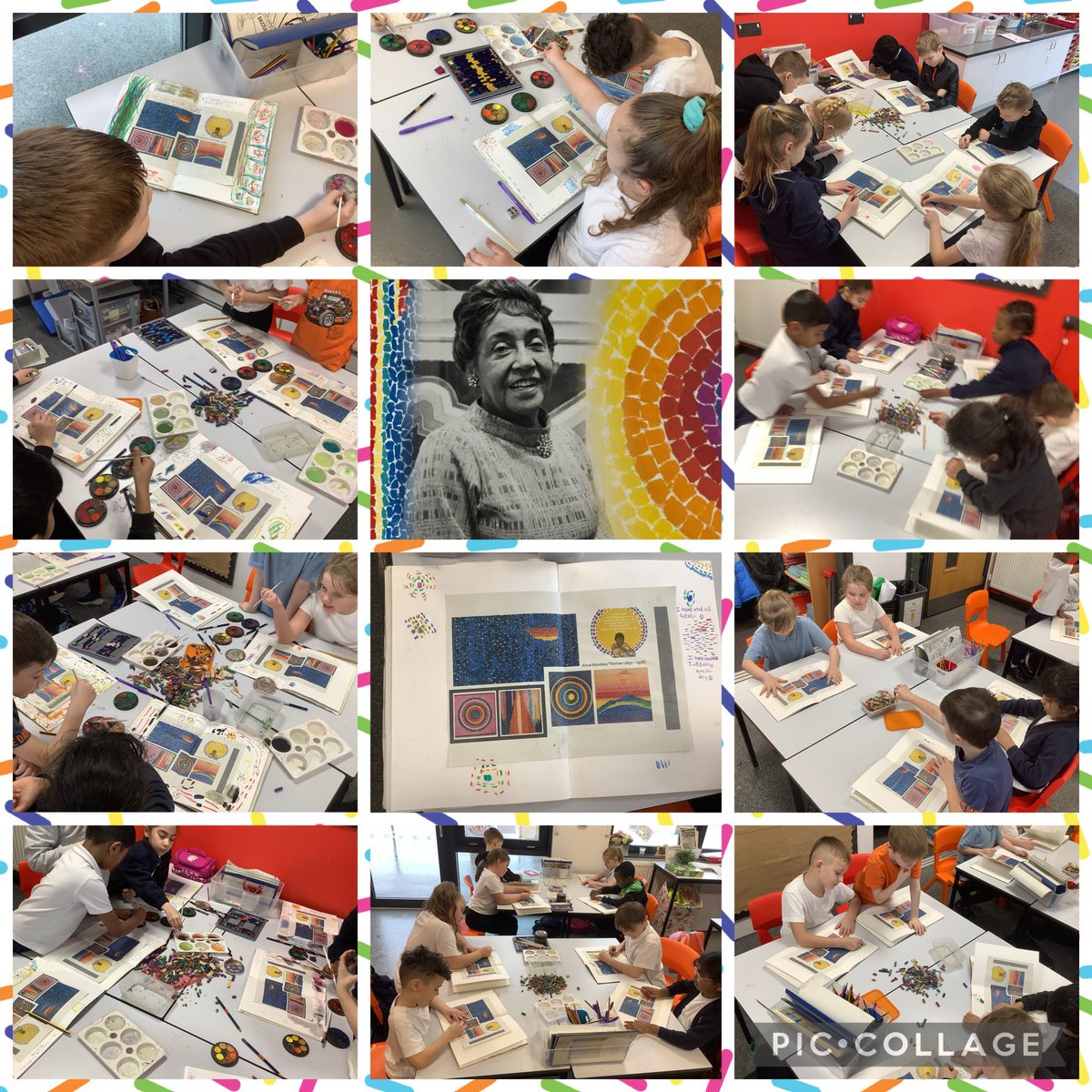 🎨 We really enjoyed our #Art session with @AardvarkPink yesterday. 🎨 We learnt about the artwork created by Alma Woodsey Thomas 🧑‍🎨 and created our own research page. @Inspire_Ashton