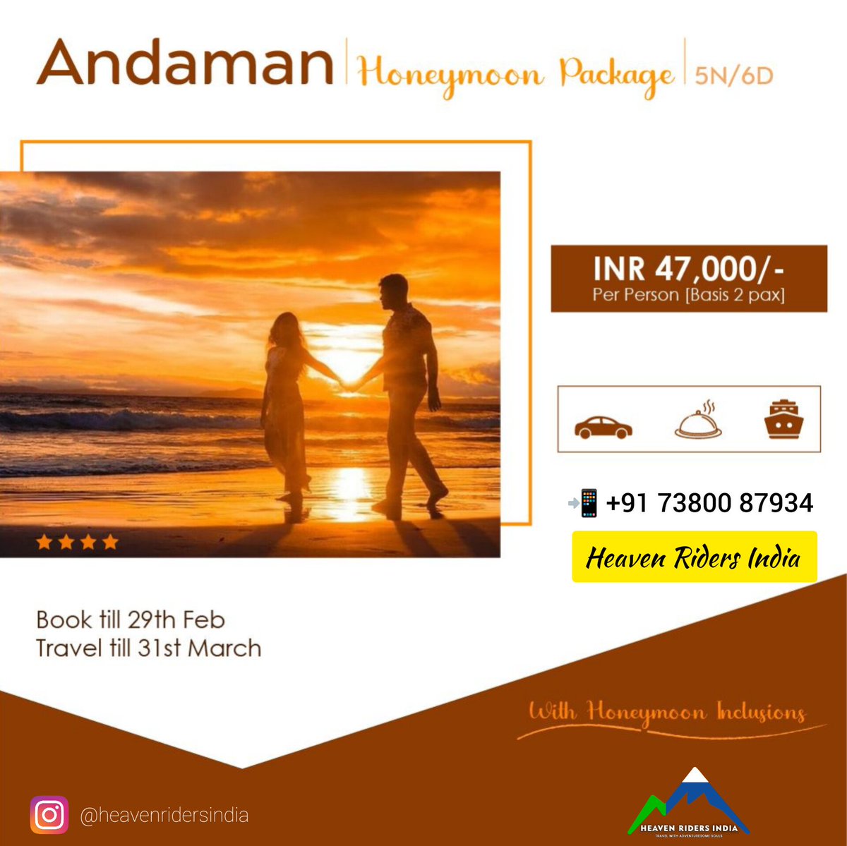 HeavenRidersIND's tweet photo. Andaman Honeymoon Package #andaman #honeymoon #Travel #travelpackage #holidays https://t.co/jxVeOTmYNY