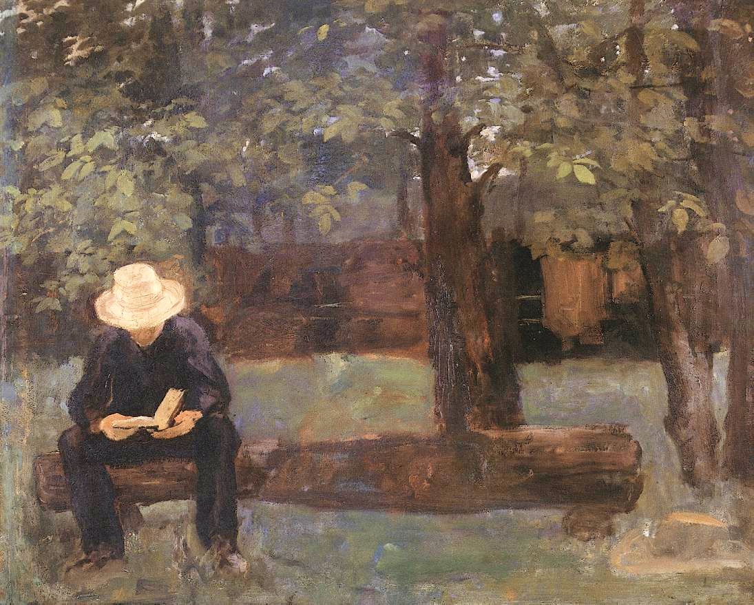 Man Sitting on a Log 1895 Hungarian National Gallery 🖌#KárolyFerenczy  1862 1917 🌤️