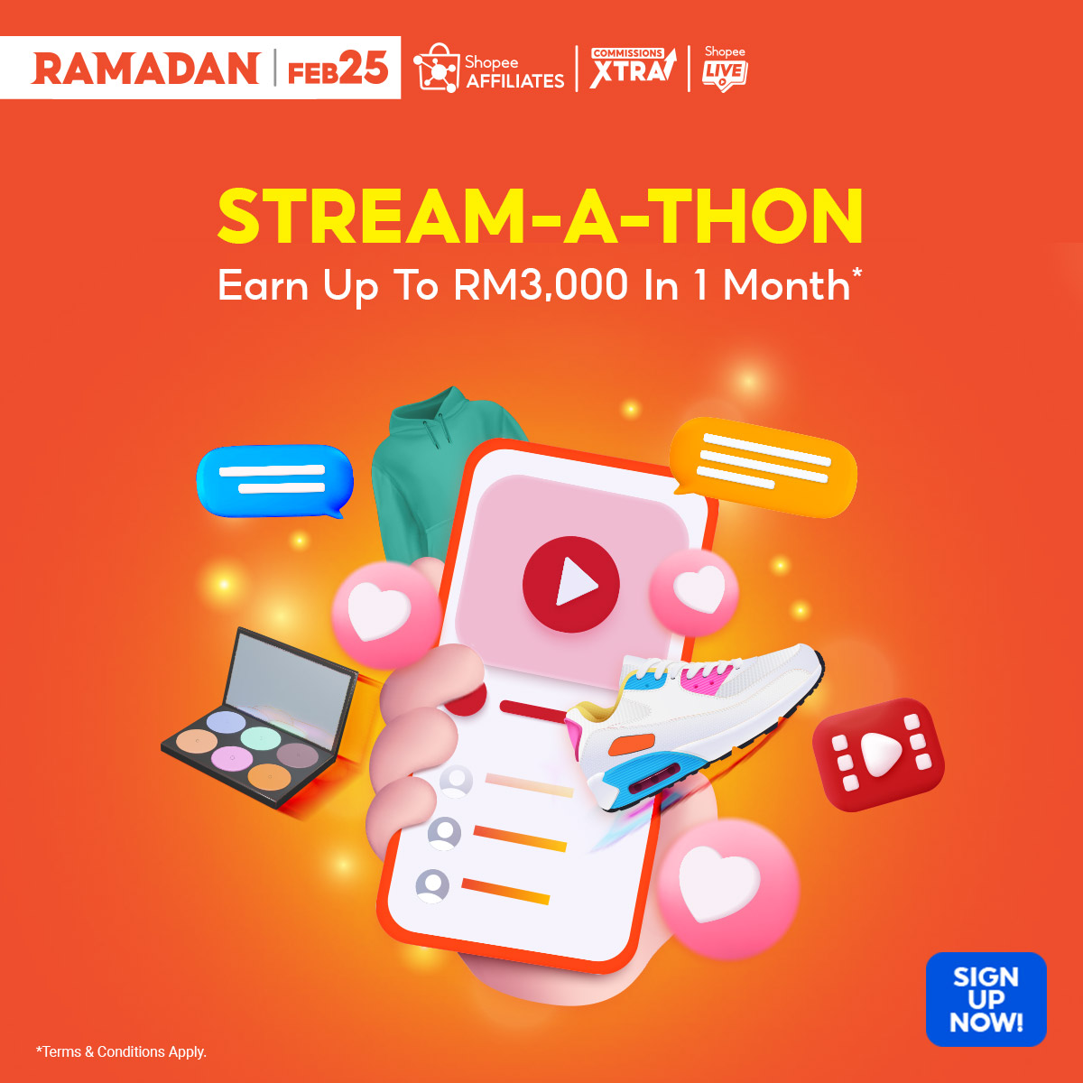 Shopee kini tawar sehingga RM3,000 untuk mereka yang aktif membuat penstriman langsung sekurang-kurangnya sejam sehari shope.ee/2AqobD1QOo