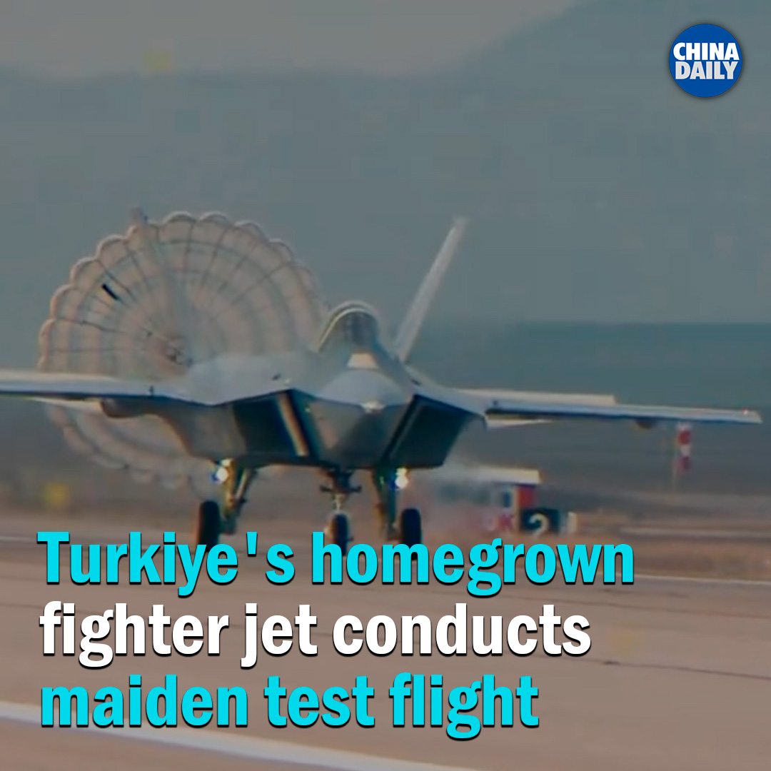 Turkiye's indigenous fighter jet, #KAAN, conducted its maiden test flight on Wednesday, the Turkish Aerospace Industries (TAI) said. #NewsInPhoto