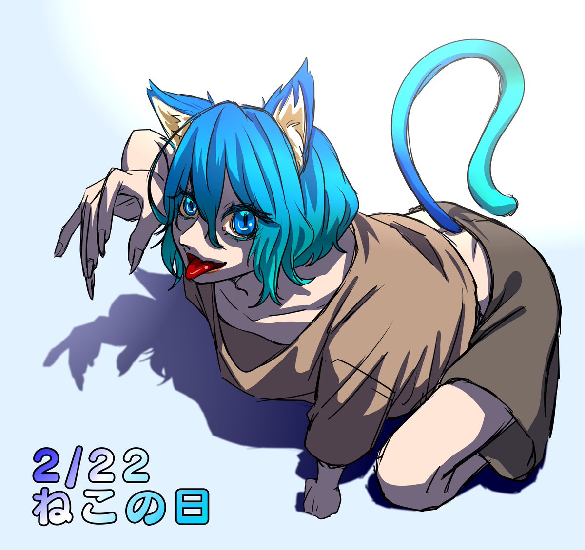 4GdMQpd8BlL7iPy's tweet photo. #ねこの日 　#イラスト　#落書き　#絵柄が好みって人にフォローされたい
時間が無かったんで落書きニャンニャンです。💙🐾😼🩵 https://t.co/ln9smVg0aV