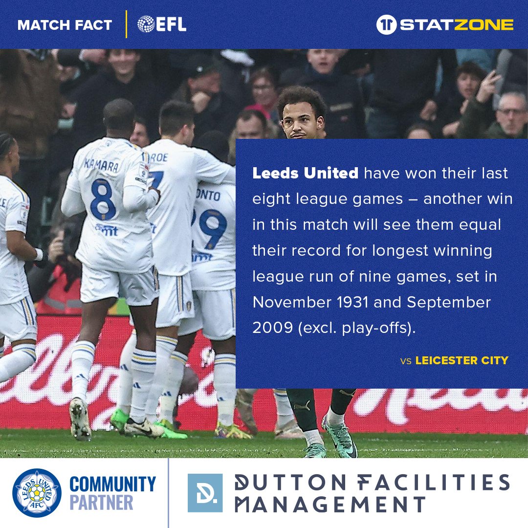 Aiming to make it 9️⃣ in a row! #LUFC #MOT #ALAW | @dutton_fm