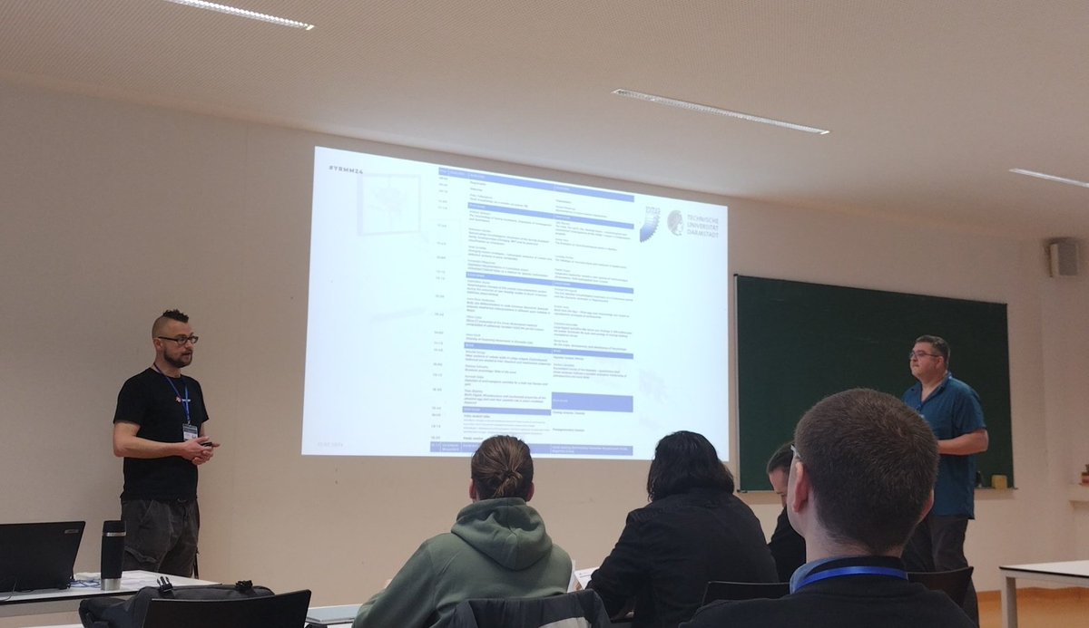#YRMM24 is starting at beautiful <a href="/TUDarmstadt/">TU Darmstadt</a>. Organized by <a href="/sibdaman/">Sebastian 'sib' Schmelzle</a> and <a href="/Heethoff/">Michael Heethoff 📯 @heethoff@darmstadt.social</a>. We look forward to an amazing meeting on #Morphology.